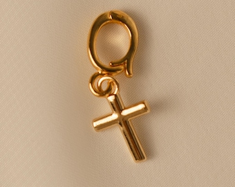 Mini Cross Charm, 14k Gold Plated, DIY Jewelry Accessory
