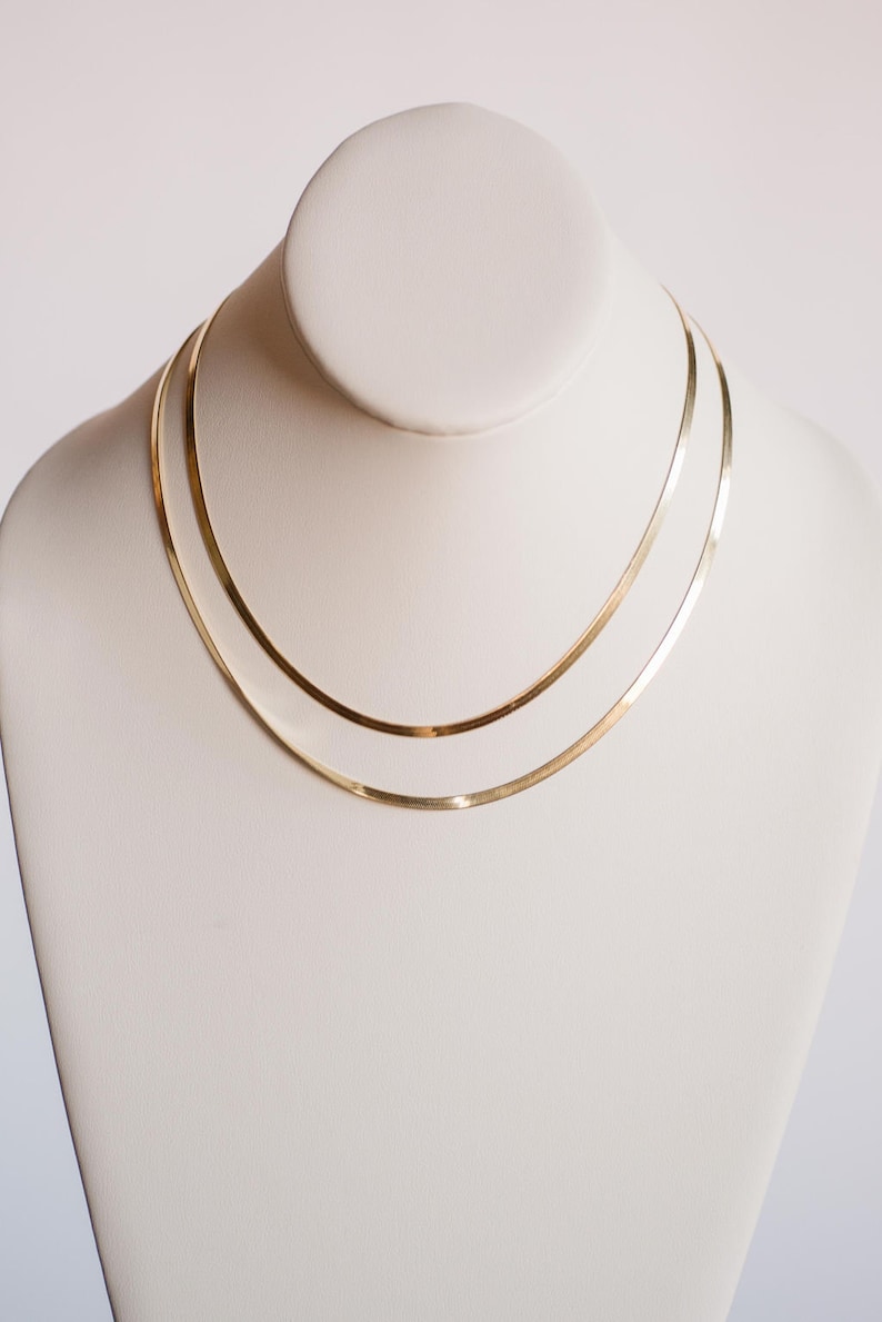 Herringbone Chain Snake Chain 18k Gold Vermeil Gold Etsy
