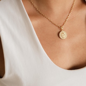 Gold Zodiac Necklace: Handmade Zodiac Pendant Jewelry