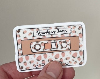 Strawberry Jams Sticker | Cassette Tape Sticker | Laptop sticker | Water bottle Sticker | Vinyl Decal