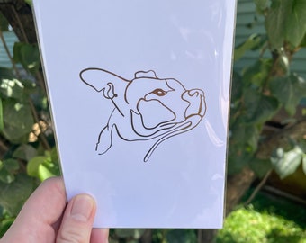 Bulldog Gold Foil Print | Bull Dog Print | Minimal Art Print