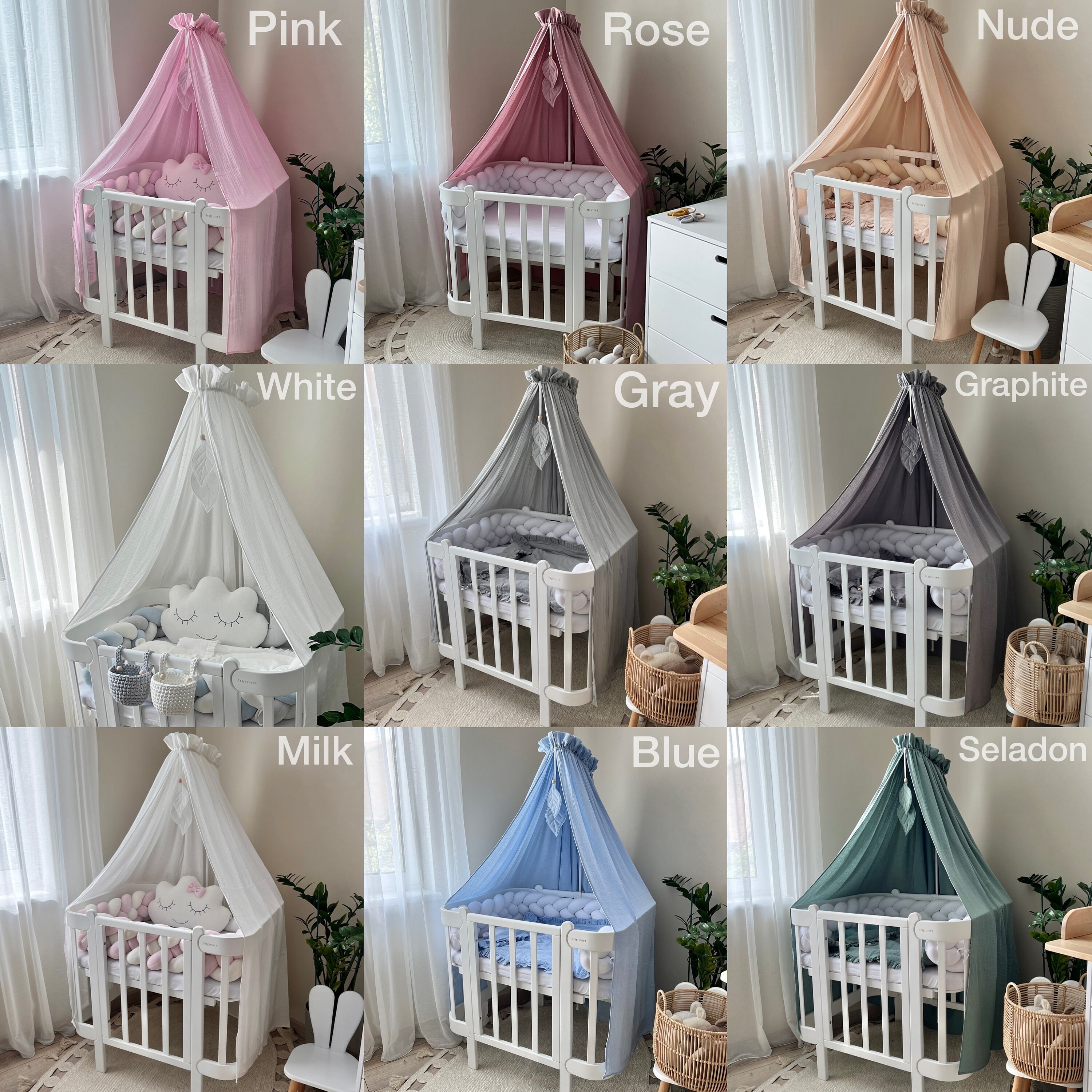 Muslin Baldachin, Cotton Crib Canopy, Baby Baldachin, Custom Baldachin