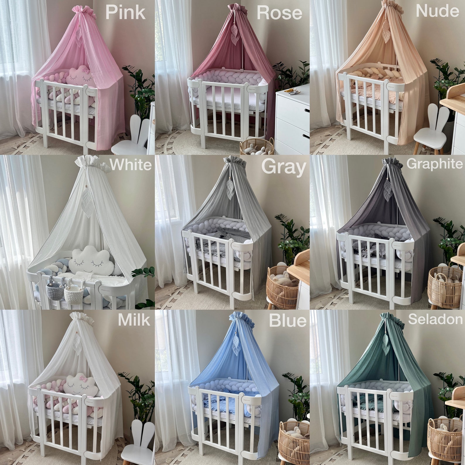 Muslin Baldachin, Cotton Crib Canopy, Baby Baldachin, Custom Baldachin