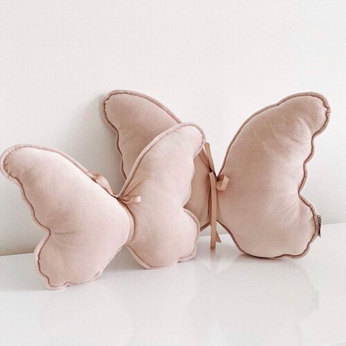 Double Butterfly Plush Pillow for Room Decor Etsy