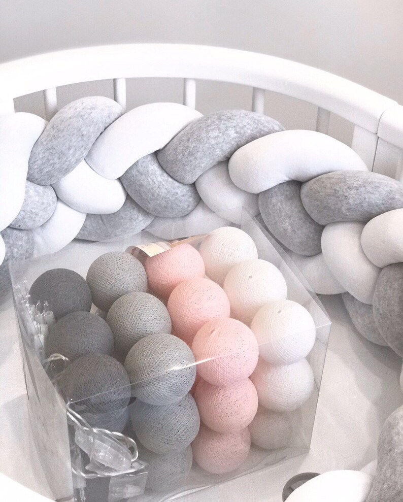 Double Bumper round crib bed bumper Bolster Pillow nursery Etsy