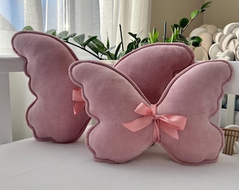 Almohada de peluche para decoración de habitaciones, almohada decorativa para guardería, almohada de mariposa, almohadas decorativas de mariposa para guardería, cojín de mariposa
