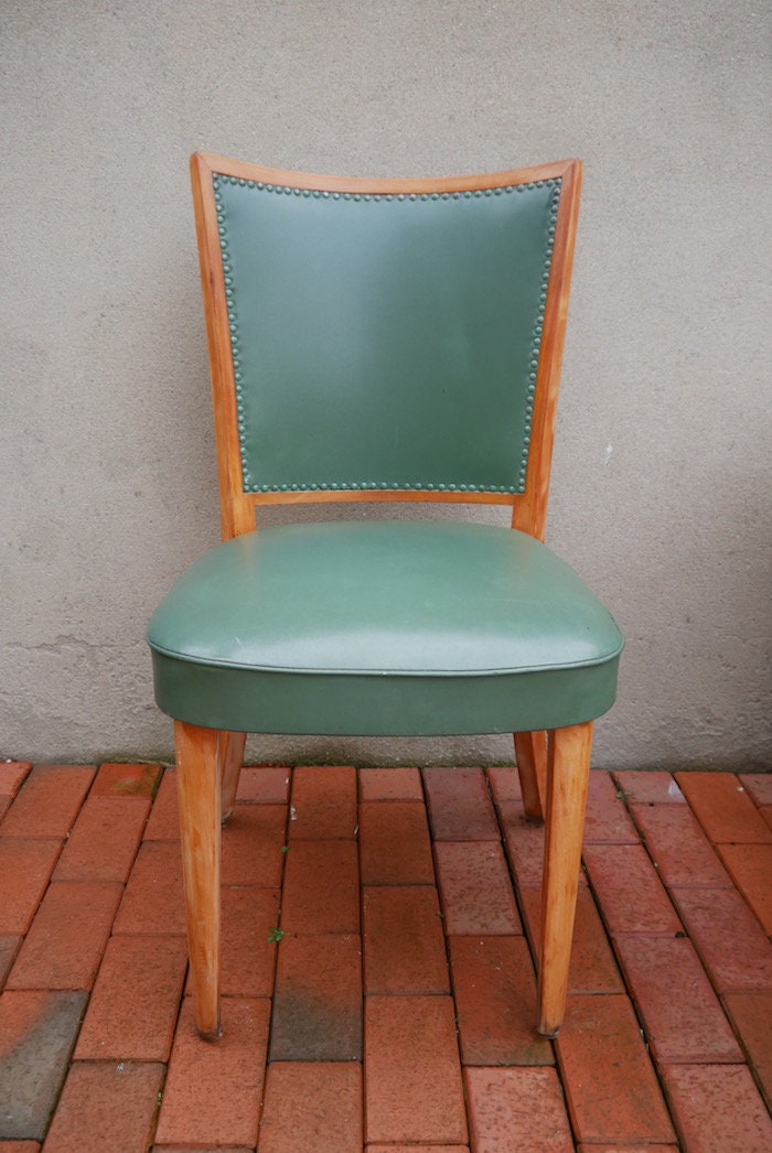 Green vintage upholstered chair Etsy