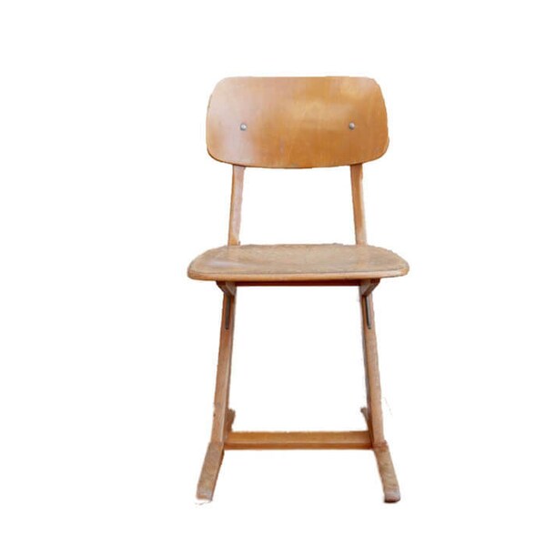 Wood School Chair Etsy
