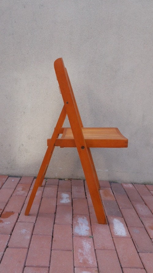 Vintage Wooden Folding Chair Etsy