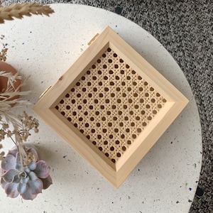 Wooden box and Rattan Cane | Jewelry box | Keepsake box | Wooden gift box