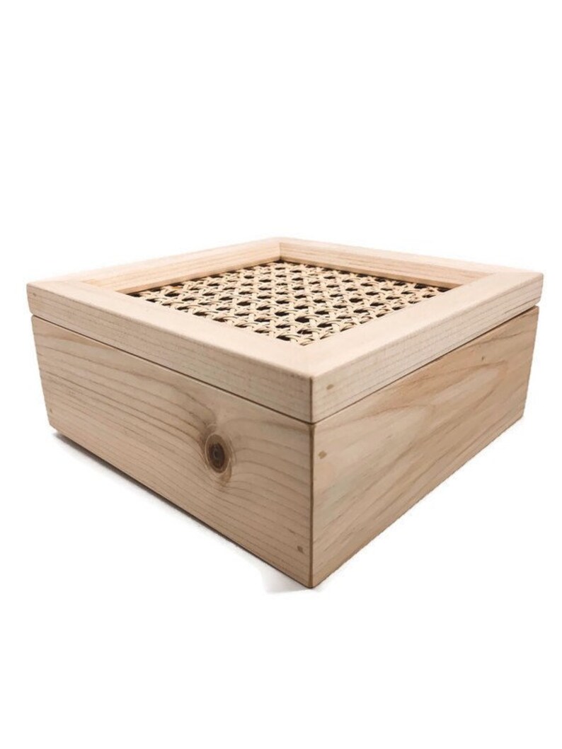 Keepsake box Jewelry box Wooden box and Rattan Cane Wooden gift box