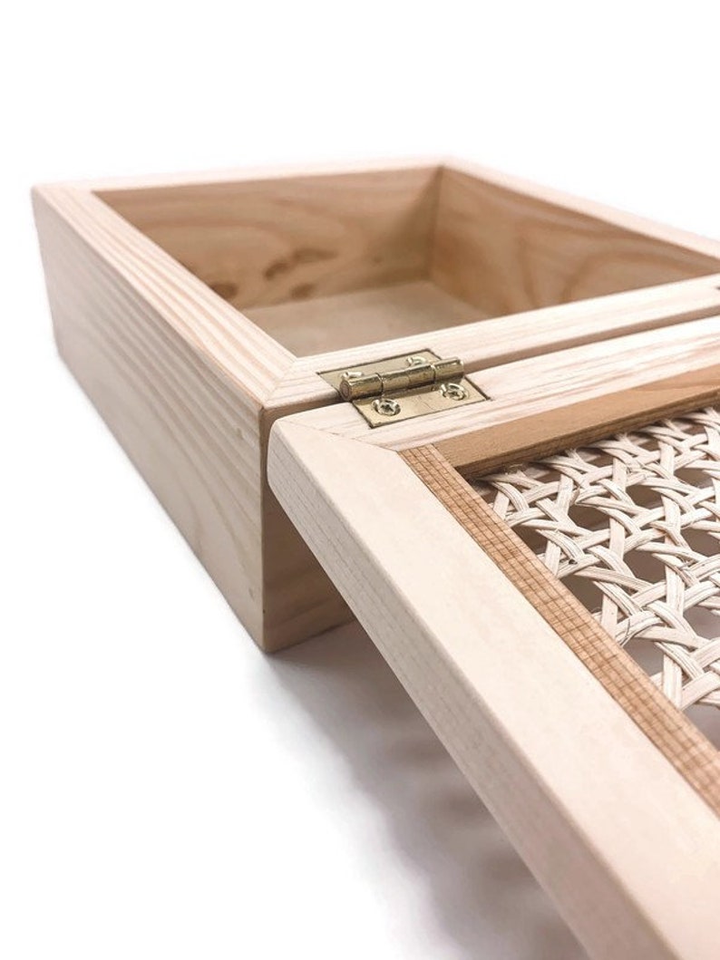 Keepsake box Jewelry box Wooden box and Rattan Cane Wooden gift box