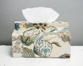 Handmade Floral Jacquard Fabric Tissue Box Cover