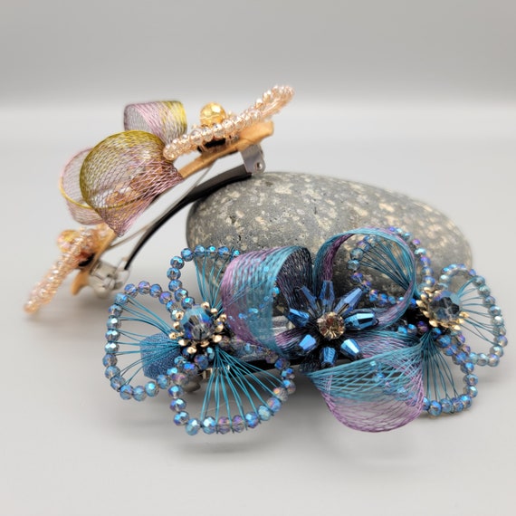 Exquisite Hand Made Brass Wire 3D Flowers Hairclip Barrettes With