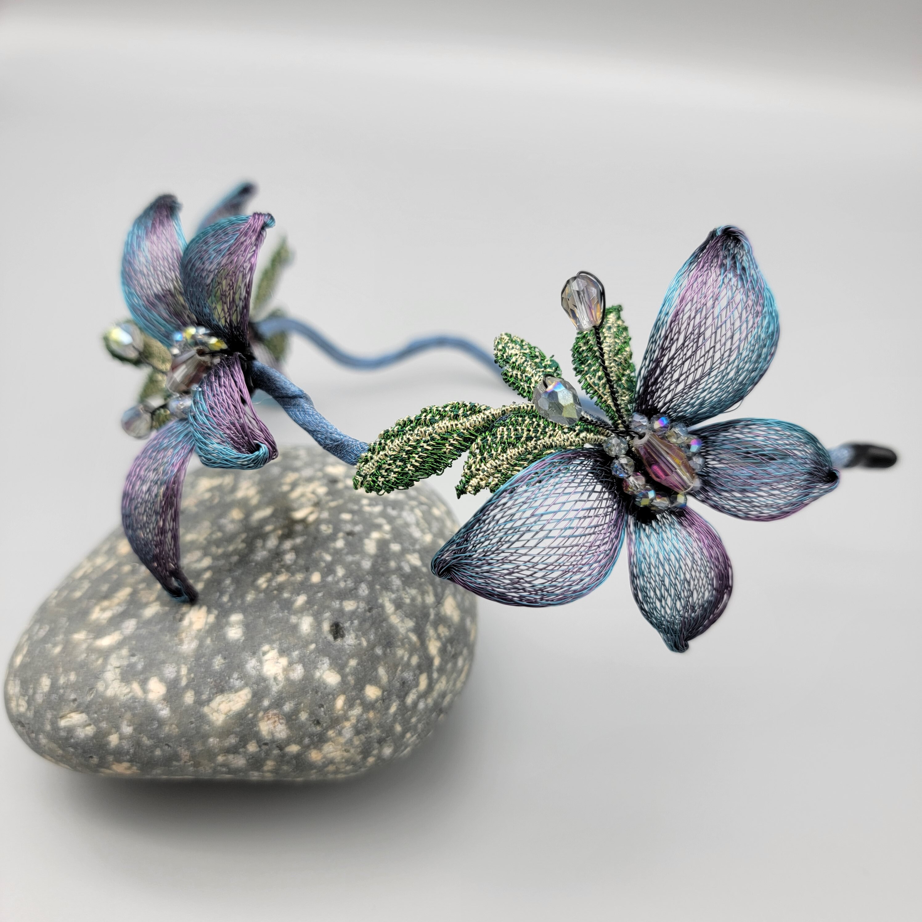 Handmade Cottagecore 3D Embroidered Butterfly Floral Lace Headband Embroidered Butterfly Headband - Etsy main image 2