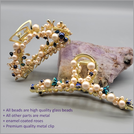CRYSTAL HAIR CLAW X LARGE STEEL BLUE CRYSTAL HAIR CLAW X LARGE STEEL BLUE