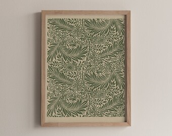 Wall Print: Lino Inspired Print, Vintage Decor, Nature Art, Art Poster, Scandinavian, Boho Decor, Living Room, Bedroom, Office, Decor