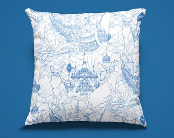 Siamese Cats Cushion - Poly Velvet - 45cm x 45cm - Limited Edition