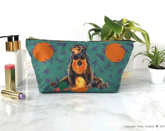 Sun & Moon Bears - Persian Green Cosmetic Bag