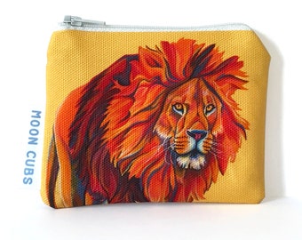 Lion & Cheetah Children’s Coin Purse, Animal Purse, Kids Wallet