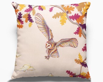Barn Owl Morning Sunrise Animals Organic Cushion