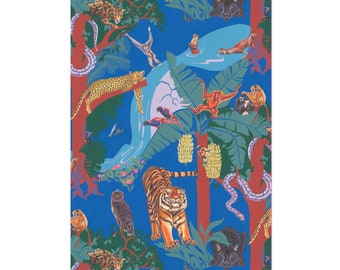 Asian Rainforest Jungle Animal Art Blank Greeting Card A5