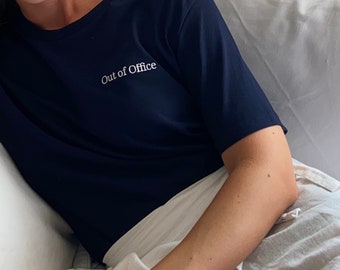 Organic "Out of Office" T-Shirt unisex - navy blau