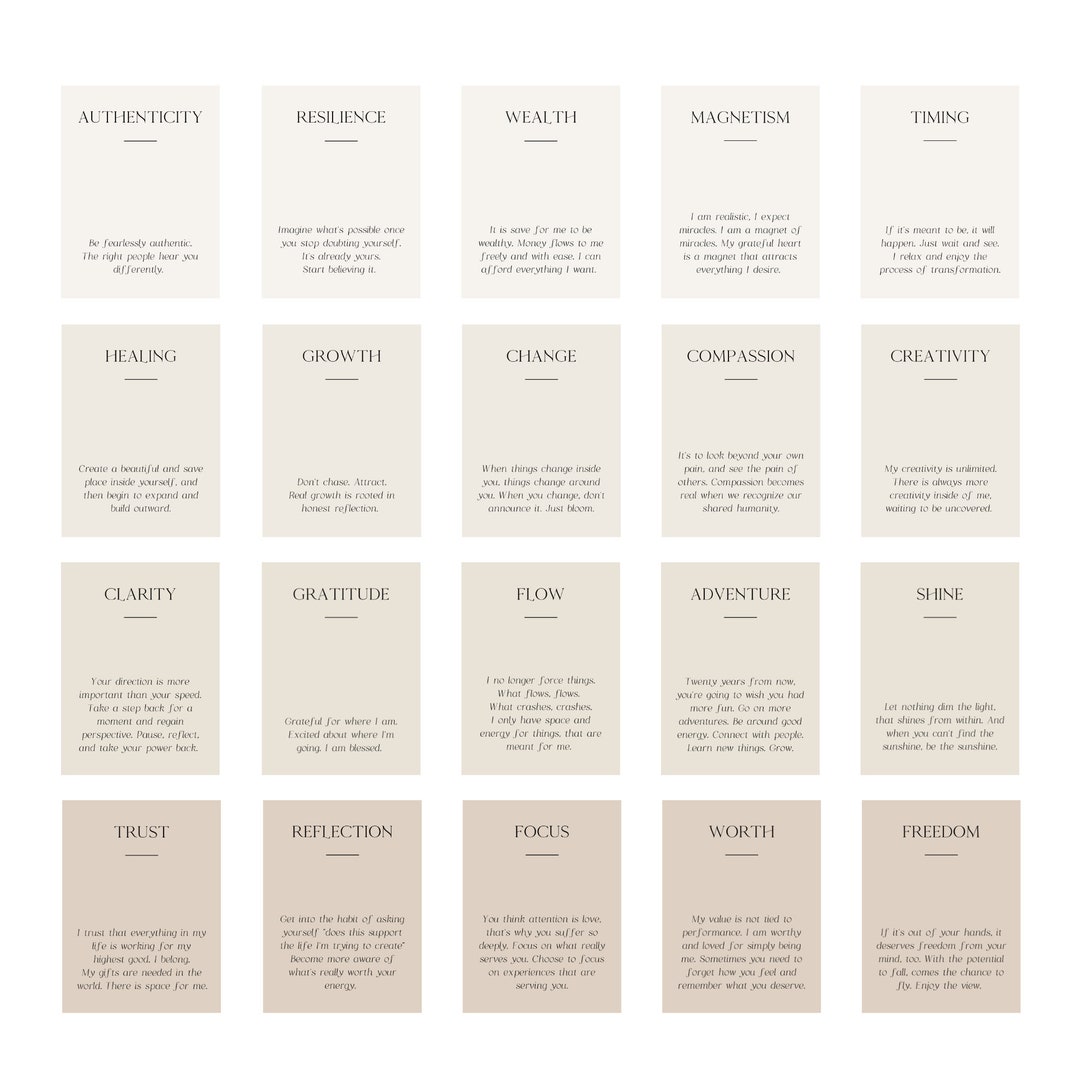 Affirmation Cards Intention Cards Oracle Tarot Deck Spiritual Etsy