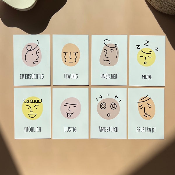 The Life Barn Gefühlskarten für Kinder zum Lernen von Emotionen benennen "Wie fühle ich mich gerade?" Lernkarten