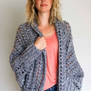 Crochet Pattern / Chunky Cardigan With Pockets / Beginner Crochet Cardigan / Women's Crochet Sweater Pattern / Dwell Sweater Pattern PDF image 2
