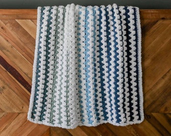 Crochet Pattern / Beginner Crochet Baby Blanket / Fast Crochet Blanket / Easy Baby Shower Gift / Tributary Baby Blanket Pattern PDF