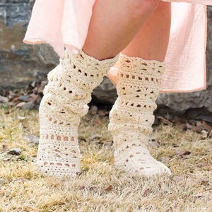 Crochet Pattern / Lightweight Boots with Flip Flop Soles / Lacy Crochet Shoes / Boho Summer Slippers / Coachella Boots Crochet Pattern PDF image 2