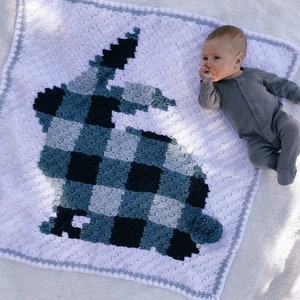 Crochet Pattern / Corner to Corner Crochet / Easter Blanket / Nursery / Rabbit Throw / Baby Blanket / C2C Bunny Blanket Sweater Pattern PDF image 2