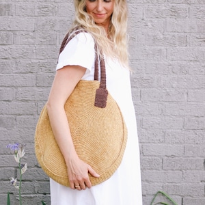 Crochet Pattern / Easy Tote Bag Made From Circles / Circle Crochet Purse / Market Bag / Straw Purse / Avenue Circle Bag Crochet Pattern PDF