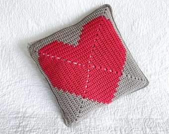 Crochet Pattern / Granny Square Heart / Easy Crochet Cushion / Valentine's Day / Housewarming / Gift Idea / Heart Pillow Pattern PDF