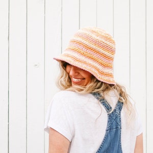 Crochet Pattern / Packable Sunhat / Easy Bucket Hat / Kids / Adults / Hat With Brim / Unisex Hat / Scrappy Bucket Hat Crochet Patter PDF image 1