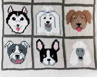 Crochet Pattern / C2C Crochet Dog Blanket / Corner to Corner Dog Breed Throw Blanket / Gift for Dog Lover / Best in Show PDF Crochet Pattern