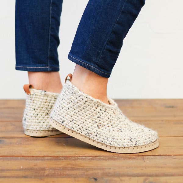 Patron au crochet / Chaussons avec semelles tongs / Chaussons d'hiver au crochet / Chaussures de maison / Chaussons Chukka au crochet pour femmes Modèle PDF