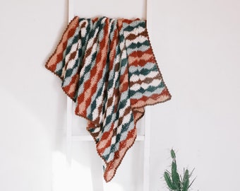 Crochet Pattern / Wave Effect Blanket / Ocean Inspired Throw / Ripple Baby Blanket / Reverb Waves Blanket Crochet Pattern PDF