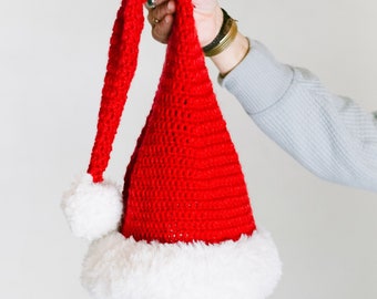 Patrón de ganchillo / Accesorio para fotos navideñas / Gorro de invierno / Gorro de cascabel / Gorro festivo / Gorro de ganchillo de arriba hacia abajo / Patrón de gorro de Papá Noel PDF