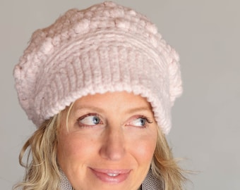Crochet Pattern / Taylor Swift Style Hat / Easy Beanie with Brim / Fingerless Gloves / Crochet Newsboy Hat + Hand Warmers Pattern PDF