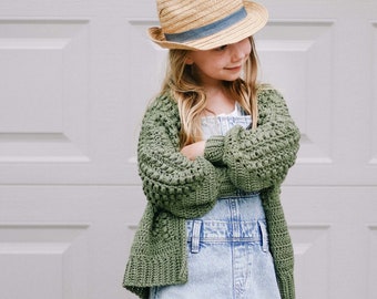 Crochet Pattern / Kid's Cardigan Made From Hexagons / Children's Crochet Sweater / Mini Mezzo Cardigan Crochet Pattern PDF