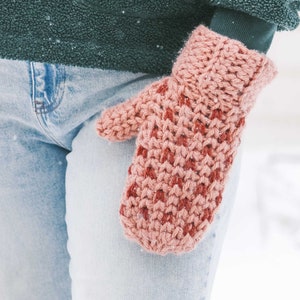 Crochet Pattern / Crochet Mittens / Knit-Look Crochet Pattern / Easy Chunky Mittens / Winter Crochet Patterns / Morning Mittens Pattern PDF image 1