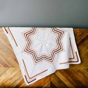 Crochet Pattern / 8 Point Star Blanket / Star Baby Blanket / Minimalist Throw Blanket / Crochet Afghan / Rising Star Blanket PDF Pattern
