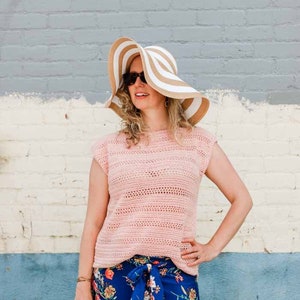 Patrón de crochet / Top de crochet de verano / Top ligero y fácil / Camiseta de tirantes rectangular / Patrón de top de crochet para exteriores (PDF)