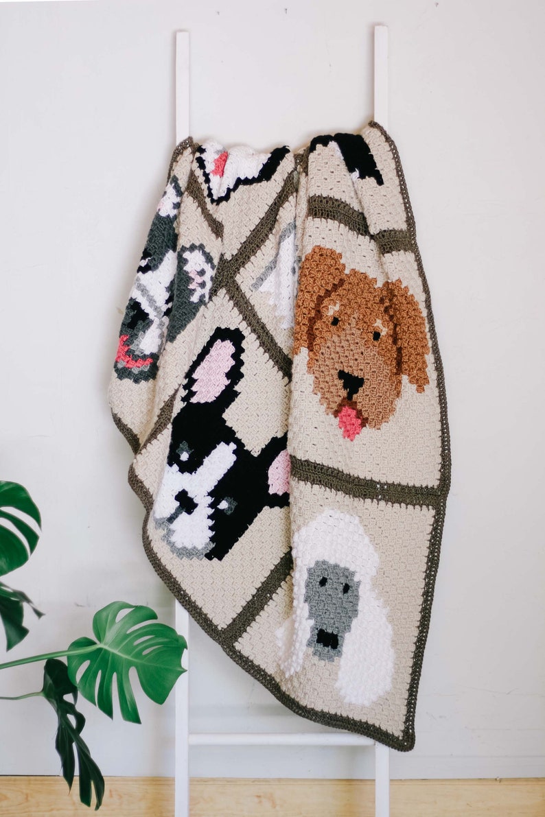 Crochet Pattern / C2C Crochet Dog Blanket / Corner to Corner Dog Breed Throw Blanket / Gift for Dog Lover / Best in Show PDF Crochet Pattern image 2