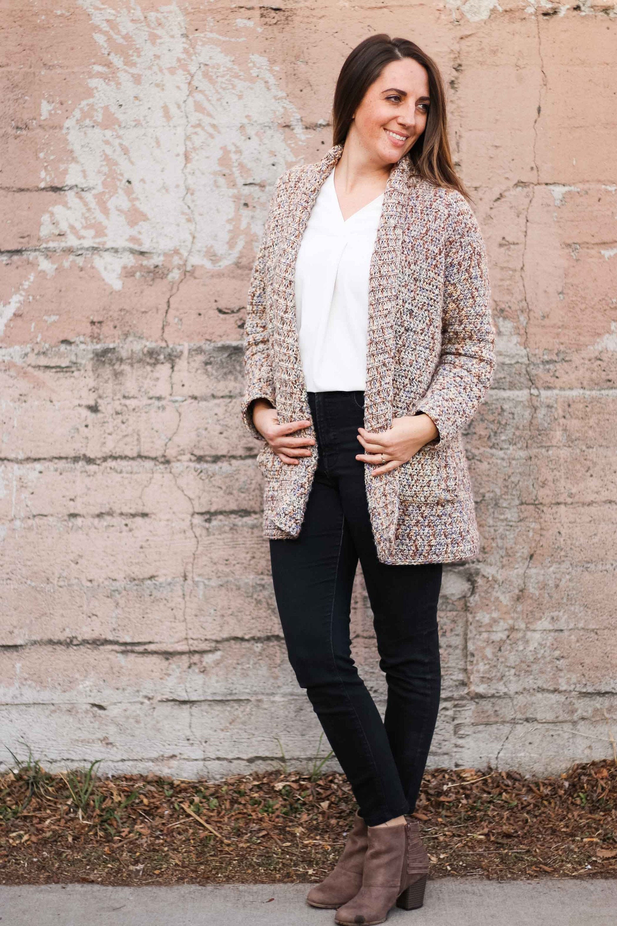 Crochet Pattern / Easy Cardigan With Pockets / Beginner Crochet Cardi…
