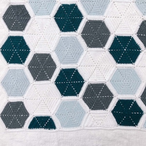 Crochet Pattern / Easy Blanket Made From Hexagons / Join As You Go Baby Blanket / Baby Shower Gift / Quinn Hexie Crochet Blanket Pattern PDF image 5