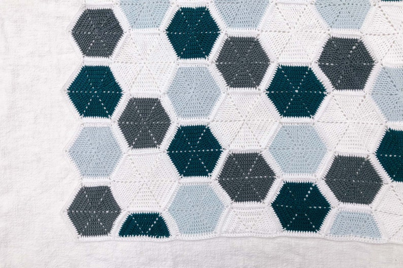 Crochet Pattern / Easy Blanket Made From Hexagons / Join As You Go Baby Blanket / Baby Shower Gift / Quinn Hexie Crochet Blanket Pattern PDF image 5