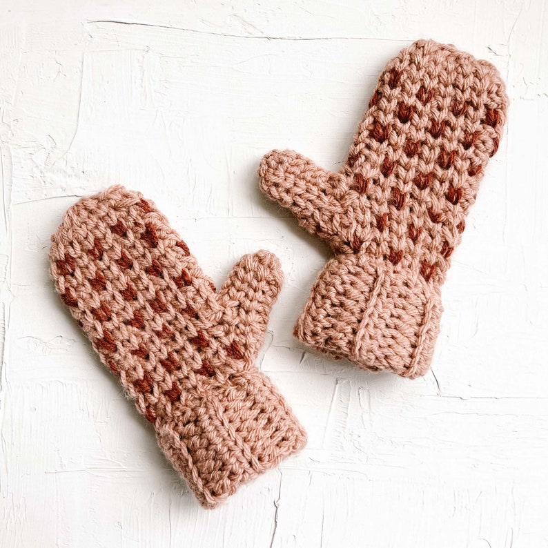 Crochet Pattern / Crochet Mittens / Knit-Look Crochet Pattern / Easy Chunky Mittens / Winter Crochet Patterns / Morning Mittens Pattern PDF image 2